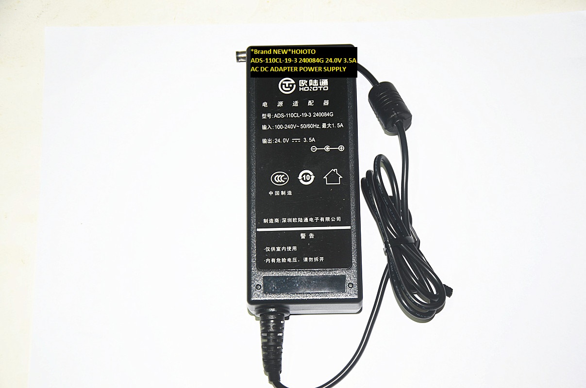 *Brand NEW*HOIOTO 240084G ADS-110CL-19-3 24.0V 3.5A AC DC ADAPTER POWER SUPPLY